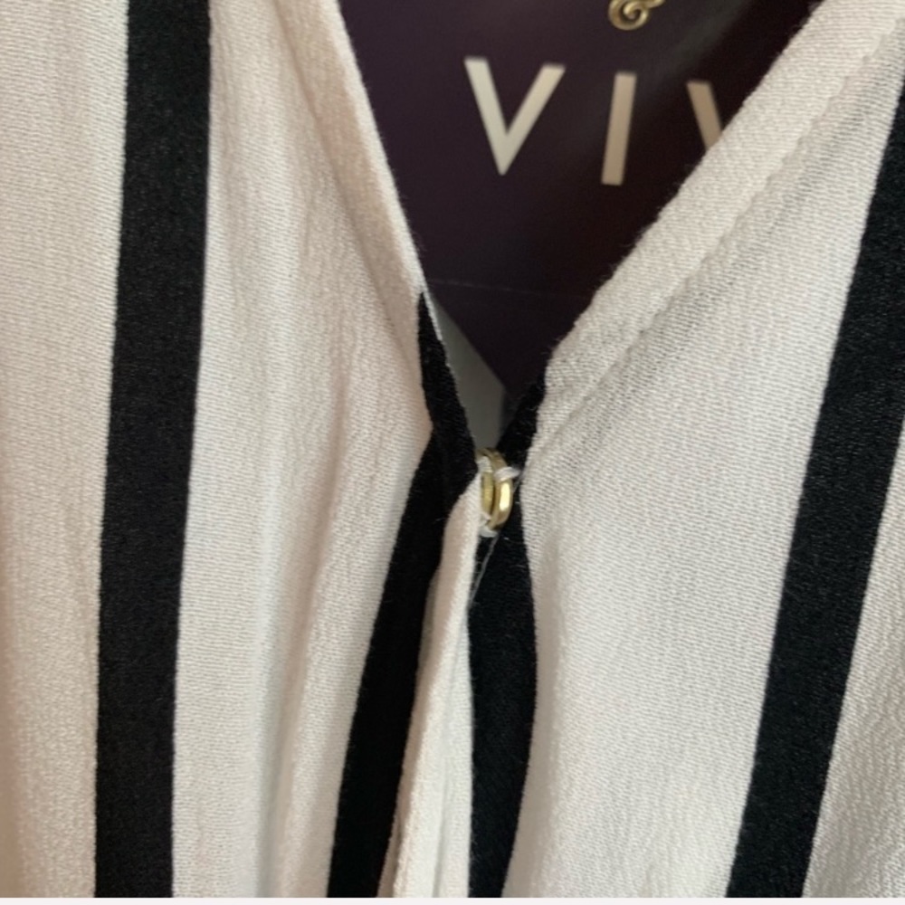 NWT Ava & Viv Plus Size Striped Peplum Blouse - Picture 6 of 8